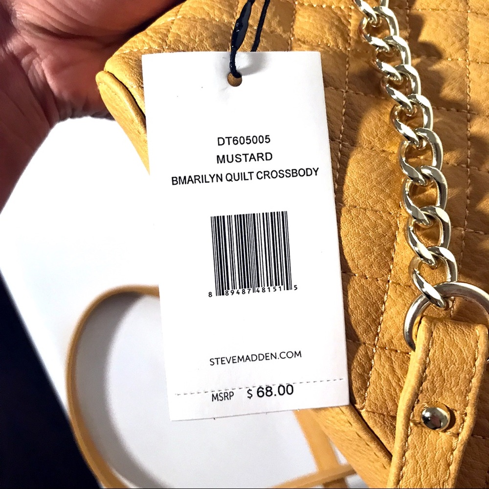 STEVE MADDEN Mustard BMarilyn Quilt Crossbody 🍯👜 - Picture 5 of 8